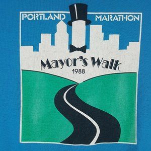 Vtg 80s Portland Marathon Mayors Walk T-Shirt M